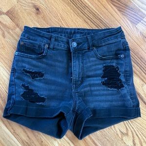 American Eagle black jean shorts